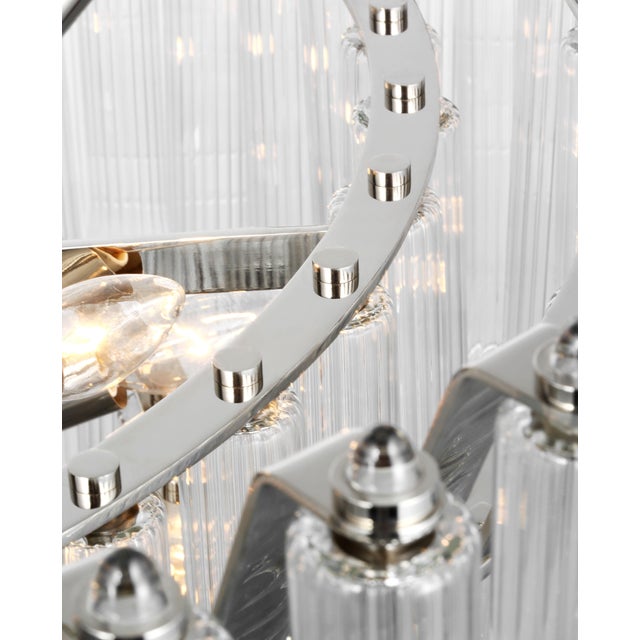 Silver Julie Neill for Visual Comfort Signature Lorelei X-Large Chandelier in Polished Nickel with Clear Glass For Sale - Image 8 of 10