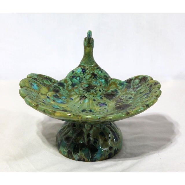 1960s Excellent Vintage Mid-Century Ceramic Peacock Bowl For Sale - Image 5 of 7