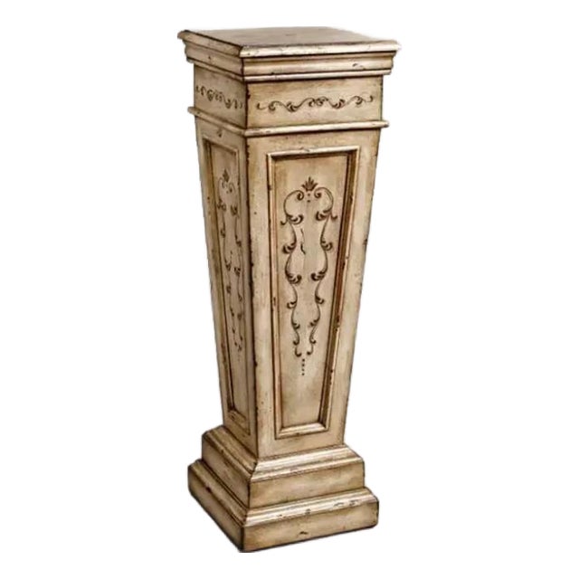 Pulaski Hand Painted Ornamental Wooden Pedestal For Sale