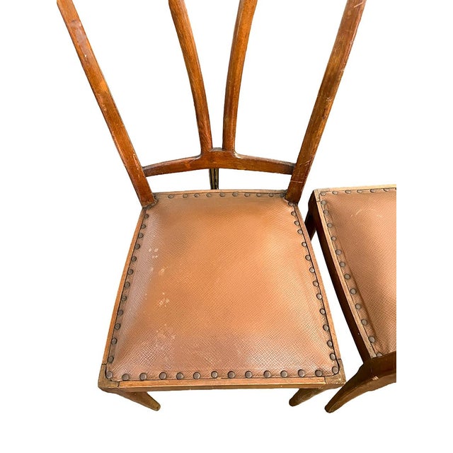 Early 20th Century Set of Six Modern Italian Dining Chairs For Sale - Image 4 of 5