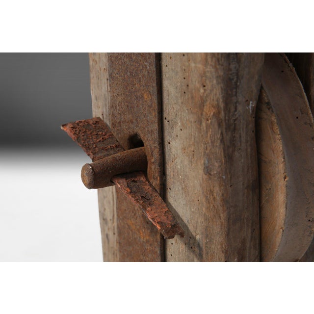 Industrial Large 20th Century Industrial Double Wooden Pulley Block For Sale - Image 3 of 11
