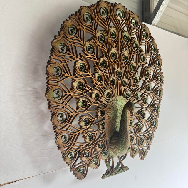 1970s Vintage Burwood Peacock Wall Decor For Sale - Image 5 of 8
