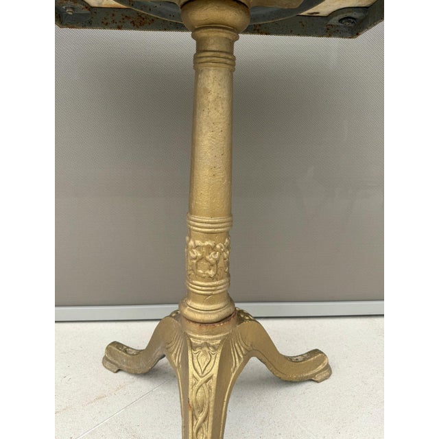 Antique French Bistro Table with Marble Top and Cast Iron Pedestal Base, 1900s For Sale - Image 10 of 12