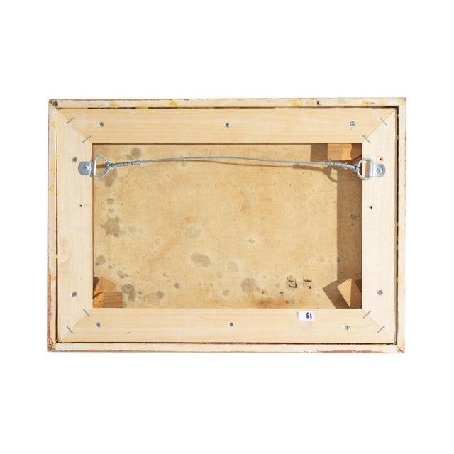 Textile 1960s Oil on Canvas Abstract Painting by Reiko Sakagami Baum For Sale - Image 7 of 7