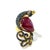 Bochic "Orient" Ruby & Sapphire Swan Cocktail Ring Set 18K & Silver For Sale In New York - Image 6 of 18