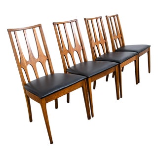 Mid Century Modern Dining Chairs Set 4 Broyhill Brasilia Back Black Lenoir Chair For Sale