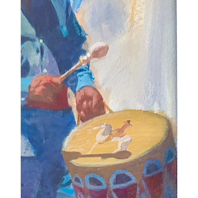 "Indian Drummer" (1974) Gouache on Paper by Donald Putnam (1925-2007) For Sale - Image 4 of 9