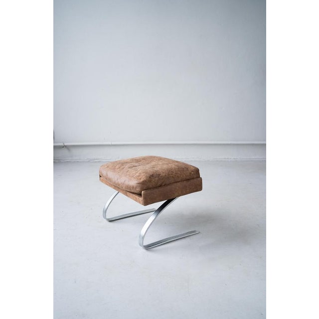 Set of Vintage Swing Armchair and Stool in Leather by Reinhold Adolf for COR, 1970s For Sale - Image 16 of 17