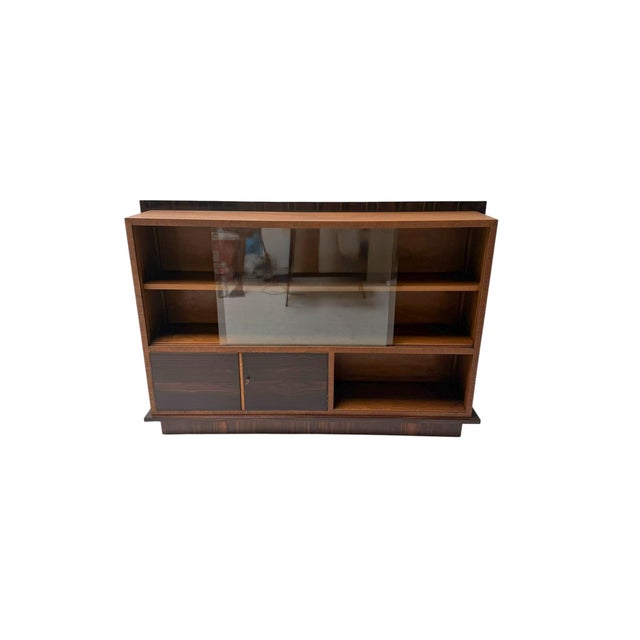 Dutch Art Deco Bookcase in Oak and Macassar Ebony, 1930s For Sale - Image 10 of 11