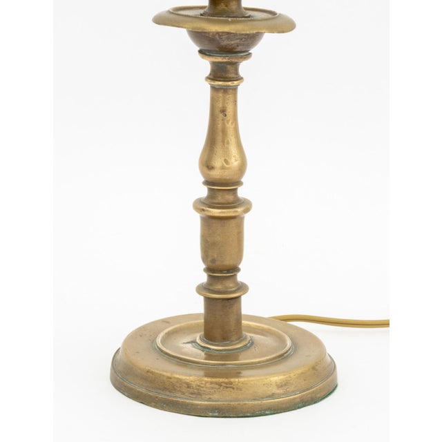 19th Century Brass Candlestick Mounted as a Table Lamp For Sale - Image 5 of 5
