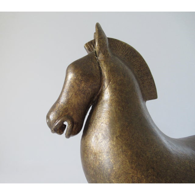 Bronze Han Dynasty Style Horse Sculpture For Sale - Image 8 of 13