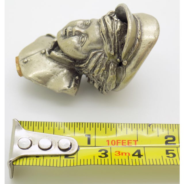 Silver Vintage Handmade Italy Genuine Silver Uno-a-Erre Boy Upper Body Solid Figurine For Sale - Image 8 of 8