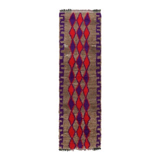 Vintage Moroccan Runner With Polychromatic Diamond Patterns, From Rug & Kilim For Sale