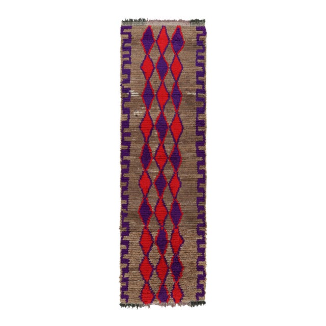 Vintage Moroccan Runner With Polychromatic Diamond Patterns, From Rug & Kilim For Sale
