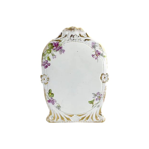 Antique Limoges Purple Floral Gilt Menu For Sale