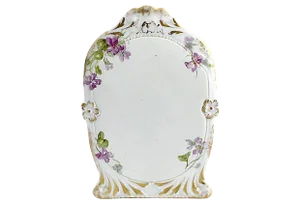 Antique Limoges Purple Floral Gilt Menu