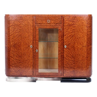 French Art Deco Burr Thuya Display Sideboard, 1925 For Sale
