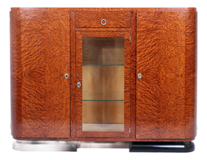 French Art Deco Burr Thuya Display Sideboard, 1925