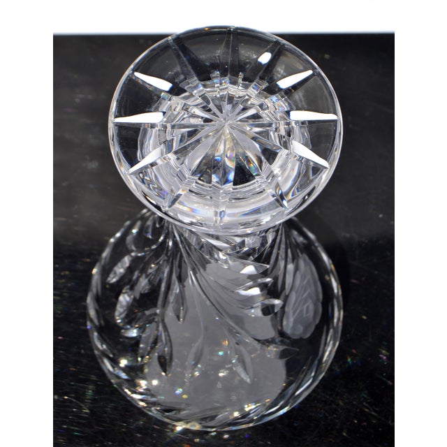 1970s Waterford Brilliant Cut Crystal Heavy Vase Star Base For Sale - Image 9 of 12