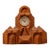 Vintage Black Forest Tramp Art Uranium Mantel Clock For Sale
