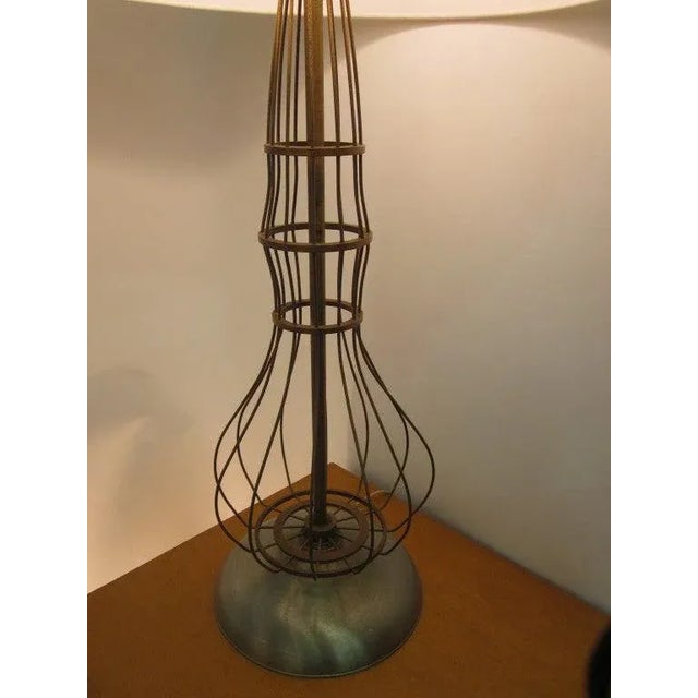 Mid-Century Modern Industrial Brutalist Style Brass & Aluminum Table Lamp For Sale - Image 3 of 5