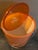 Vintage 1970's Orange Ice Bucket With Brass Handle and Dome Lid For Sale - Image 4 of 10