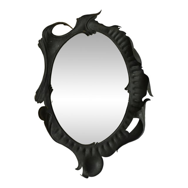 Early 20th Century Wrought Iron Wall Mirror For Sale