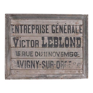 French General Contractor Sign For Sale