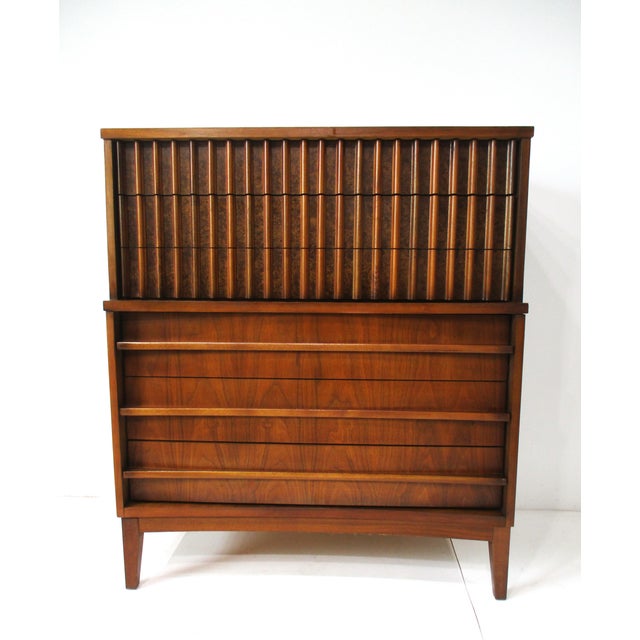 Mid Century Walnut Highboy Dresser in the Style of Altavista Lane For Sale - Image 13 of 13