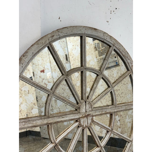 Antique Radial Paned Mirror For Sale In San Francisco - Image 6 of 12
