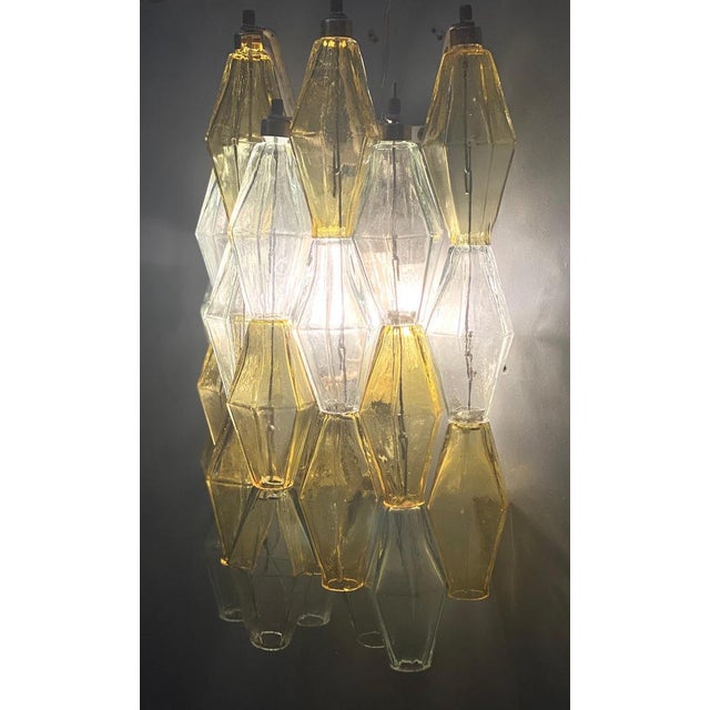 Carlo Scarpa Yellow and Clear Poliedri Sconces by Carlo Scarpa for Venini, 1980s For Sale - Image 4 of 15