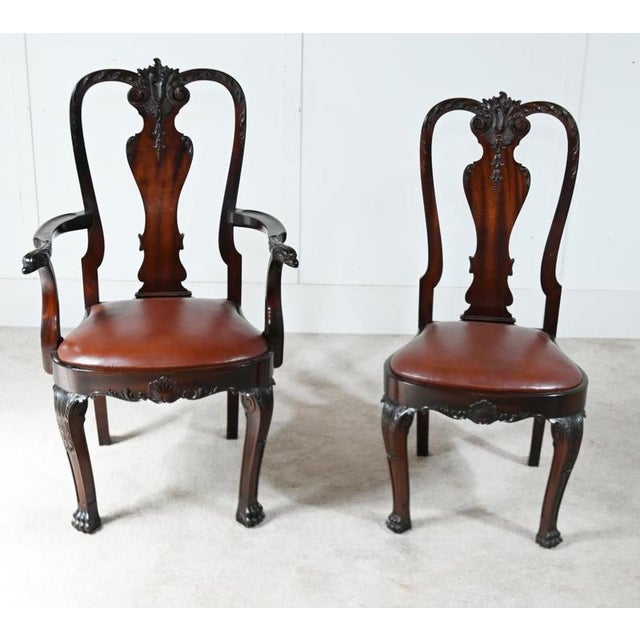 Victorian Mahogany Dining Set from Gillows of Lancaster, 1890, Set of 9 For Sale - Image 3 of 13