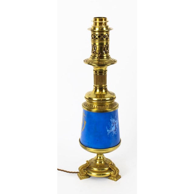 Metal French Bleu Céleste Sèvres Vase Lamps, 19th Century, Set of 2 For Sale - Image 7 of 18