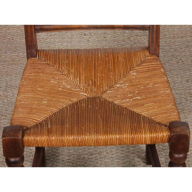 Vintage Wood Straw-Seated Chairs, 1940, Set of 8 For Sale - Image 11 of 15