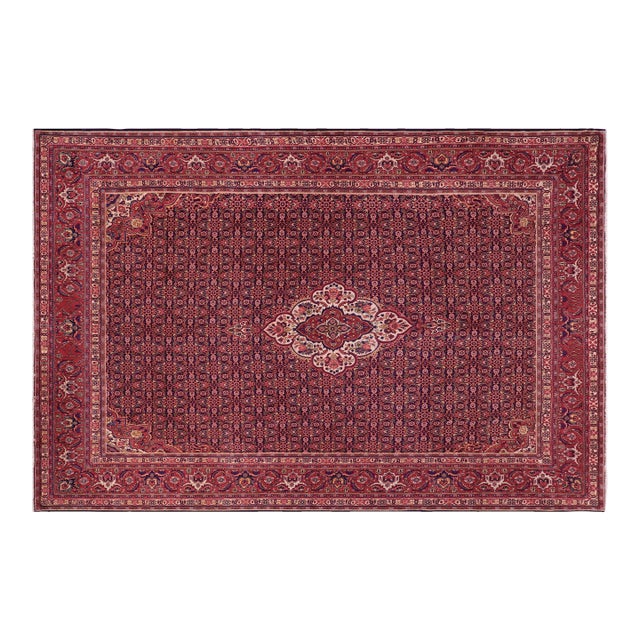 Vintage Hand-Knotted Wool Rug – 10'0" X 12'6" – Blue & Red For Sale