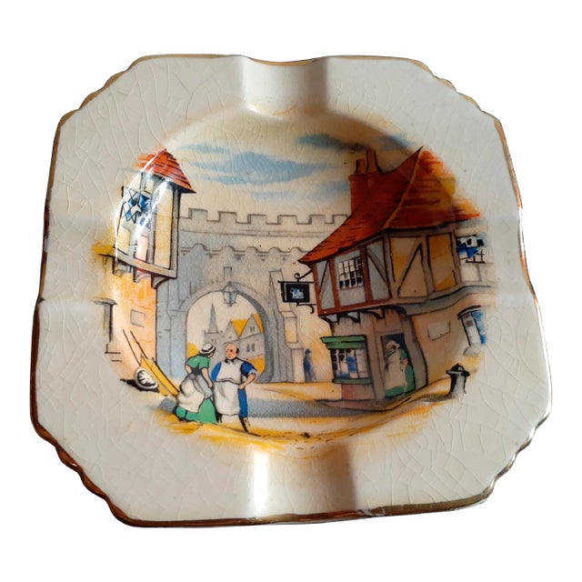 1940s Royal Winton England Square Ashtray For Sale