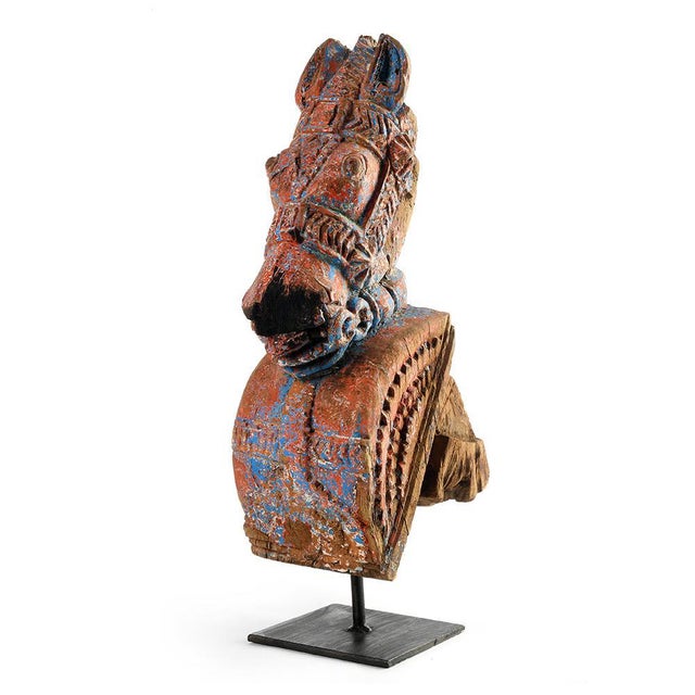 Weathered Wood Horse Sculpture, 1840s For Sale - Image 4 of 4