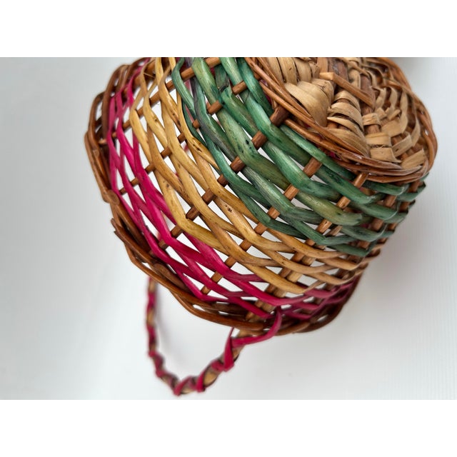 Mid 20th Century Small Vintage Wood Easter Baskets a Pair For Sale - Image 5 of 8