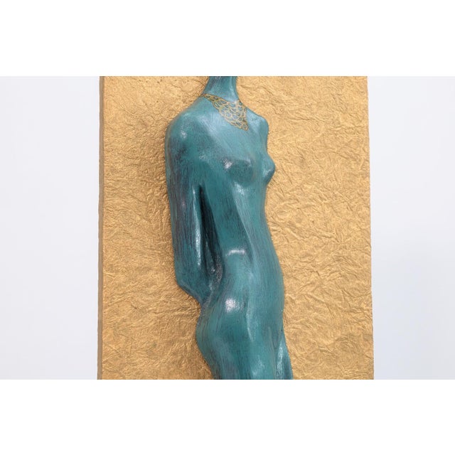 Joyce Gottlieb - Untitled (Turquoise Nude), C. 1990 Signed Mixed Media Sculpture For Sale - Image 4 of 5