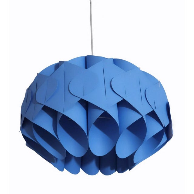 Mid-Century Modern Blue Pendant Lamp, Denmark, 1970s, in Very Good conditions. Designed 1970 to 1979 Up to 250V (Europe/UK...