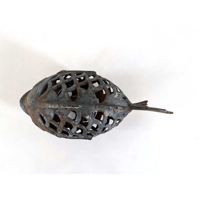 Mid Century Japanese Cast Iron Fish Lantern For Sale In Houston - Image 6 of 12