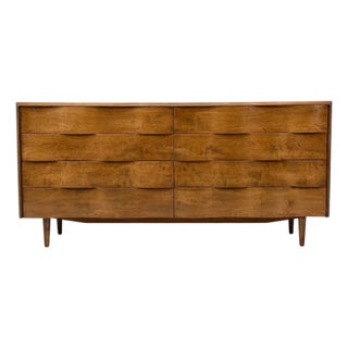 Edmond J Spence, Swedish Modern, Maple, Rare Wave Dresser, 1950s For Sale