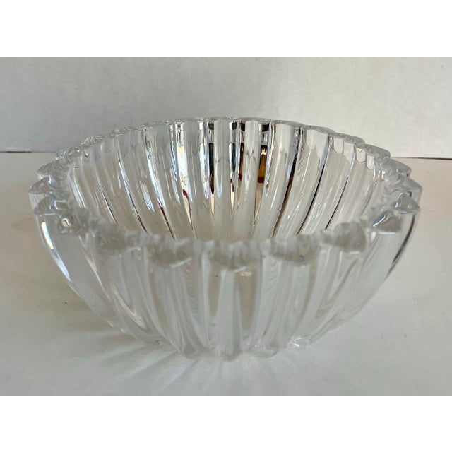Glass Vintage Tiffany & Co. Fluted Crystal Candy Dish With Heart Rim For Sale - Image 7 of 8