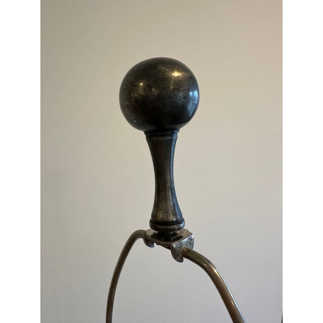 Beautiful Visual Comfort table lamp with a tarnished silver finish. This is a very heavy lamp. Comes with a black paper...