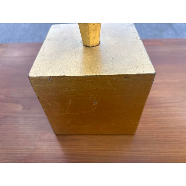 Pair of 1960s Gold Leaf Art Deco Lamps For Sale - Image 4 of 9