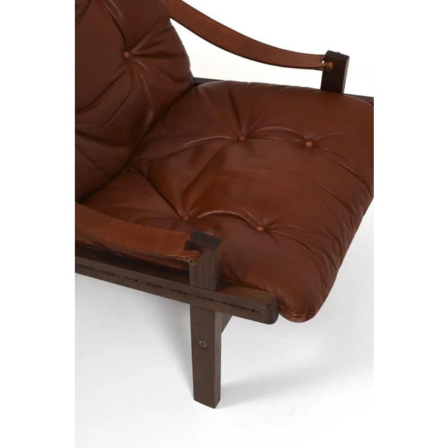 Brown Set of Hunter Easy Chairs and Stools by Torbjørn Afdal for Bruksbo, 1960s For Sale - Image 8 of 13