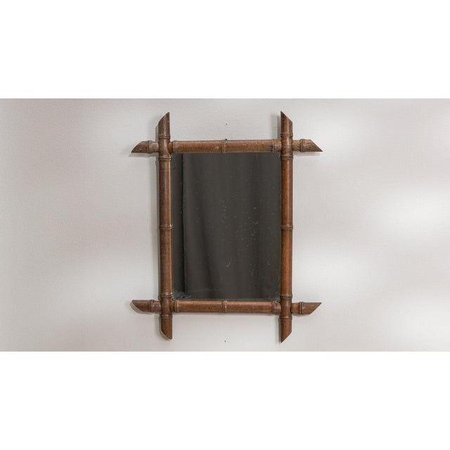 Tan 19th Century France Tan Wood Mirror For Sale - Image 8 of 10