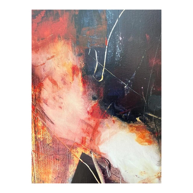 Vintage Abstract Expressionist Oil Painting on Canvas For Sale