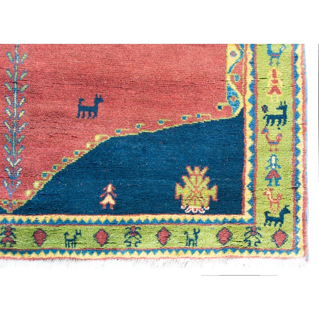 Tribal Vintage Persian Gabbeh Rug For Sale - Image 3 of 15