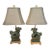 Vintage Celadon Crackle Glaze Chinoiserie Foo Dog Lamps - A Pair For Sale